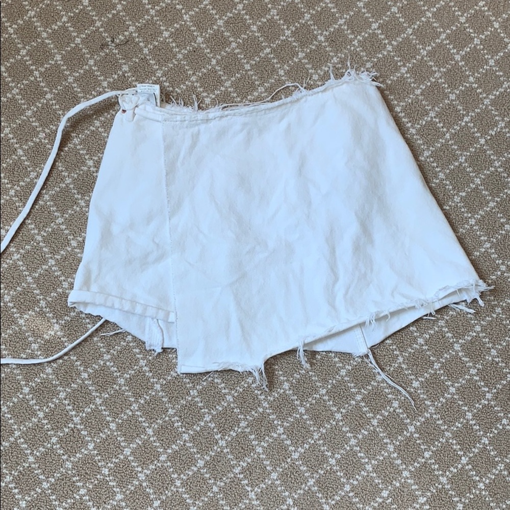 Ella Reconstructed White Wrap Skirt